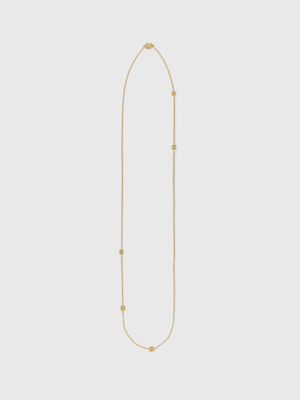 WILKY Logo Station Long Chain Necklace - Gold