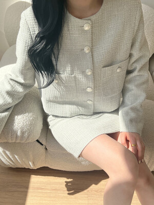Basic Tweed Set-up Jacket_2color