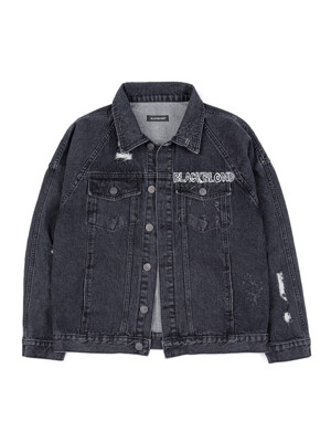 BBD Border Graffiti Logo Denim Jacket (Charcoal)