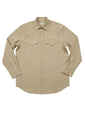035 Linen Western Shirts (Beige)