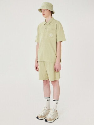 SOLID TERRY SET-UP SHORTS OLIVE
