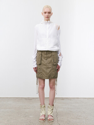 POCKET MIDDIE SKIRT, KHAKI BEIGE