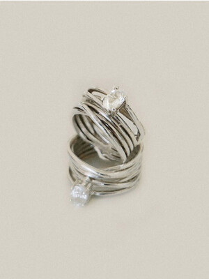 Sunset White Tangled Ring