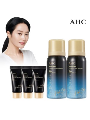 [행사]AHC 마스터즈 크림투 선샤벳트 60g 2개+선크림10ml 3개