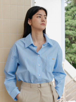 CHARM STRIPE SHIRT_BLUE