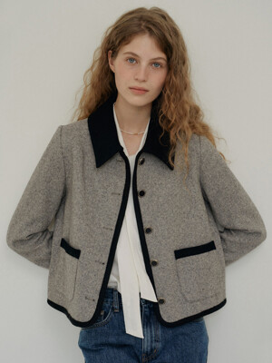 W Avery Wool Jacket_Gray Melange