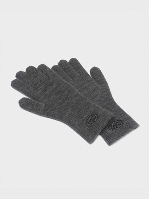 KNIT LOGO GLOVE CHARCOAL