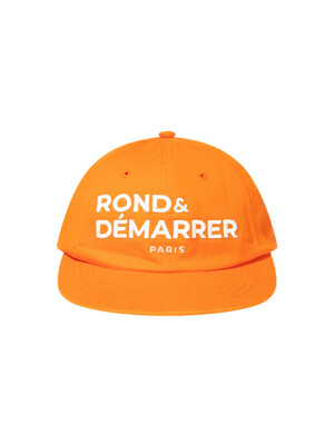 [Unisex] Rond&Demarrer Bold logo Washed 6Panel Cap (Orange)