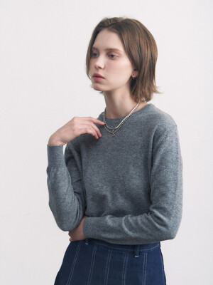cashmere long top gray