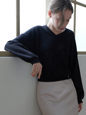 [DIANA] knitlike sweatshirts_black