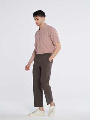 [M~5XL] Loose Fit Set-up Hidden Banding Slacks_brown