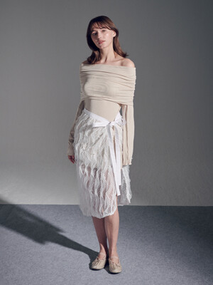 Lace Layered Wrap Skirt_WHITE