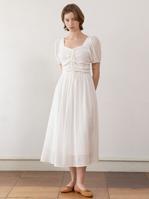 Shirring dress_White