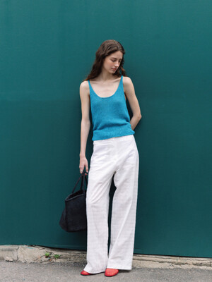 Lace Pattern Wide Pants(White)