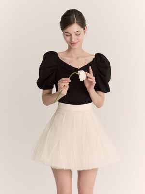 Etoile Banding Sha Mini Skirt (Cream)