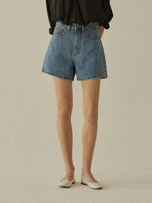 MID BLUE DENIM SHORTS