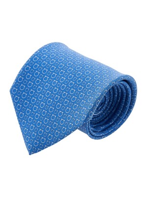 [페라가모] 남성 간치니 프린트 실크 타이 35 8494 ROYAL BLUE 0714296