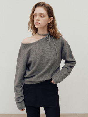 Neck-Strap Knit in Grey VK4AP162-12