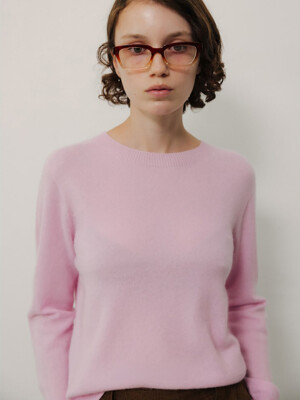 Cashmere Round Pullover  Pink (WE4X51C71X)