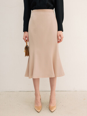ONYX Mermaid long skirt (Salmon beige/Black)