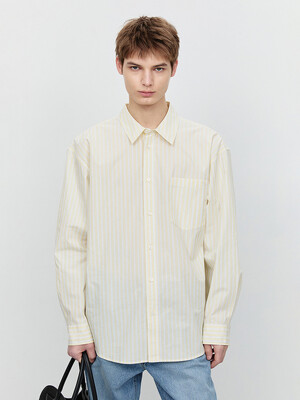 UNISEX OVERSIZED STRIPED SHIRT LEMON STRIPE_M_UDSH5A104Y1