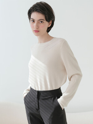 Round Neck Long Sleeve Waffle knitwear (4colors) VKNIT_049