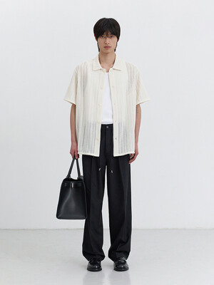 LOUNGE WOOL SLACKS BLACK_M_UDPA5B326BK