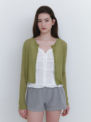 See-Through Cardigan_Olive
