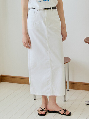 WAVE COTTON SKIRT_WHITE