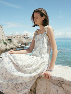 Flower Pattern Bustier Layered Maxi Dress SW5MO275-A1