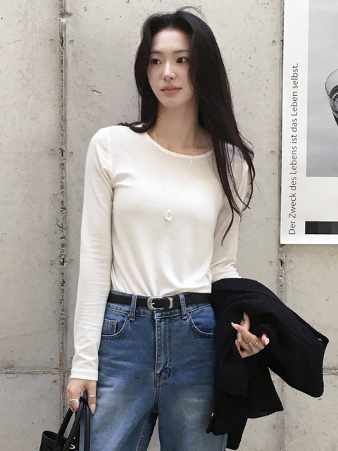 시야쥬 SITP5225 데코 스티치 컴포트 티셔츠_Ivory