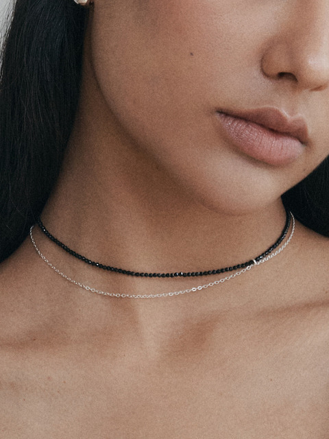 아티카 [S925] Urban Spinel Layered Necklace. NAS009