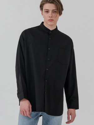 Overfit basic china shirt_black