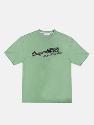 Solid Slogan Semi Over T-Shirt GREEN
