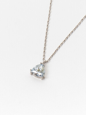 Trilliant triangle necklace_ Shimmer blue