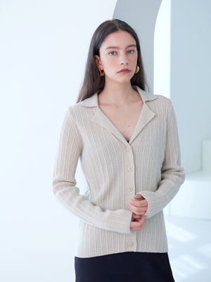 OPEN COLLAR KNIT IVORY