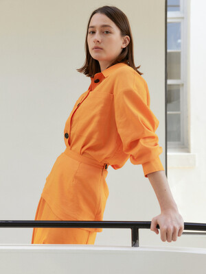 MAGGY_SEMI CRAPPED & OVERFITTED SHIRT_BLAZING ORANGE