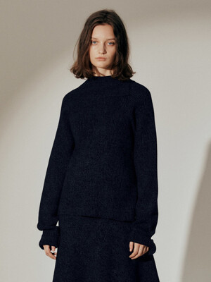 Pollar Knit Top_Navy