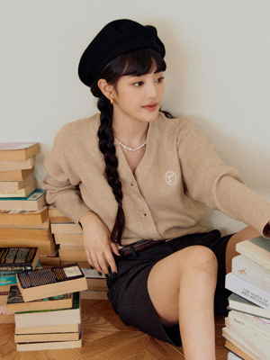 BASIC BUTTON CARDIGAN BEIGE