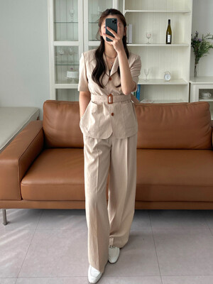 [Easy] Two Tuck Semi-wide Trousers _ 2color