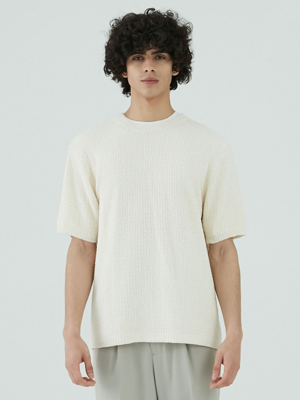 조직변형 라운드 풀오버 TEXTURE OVER FIT PULLOVER