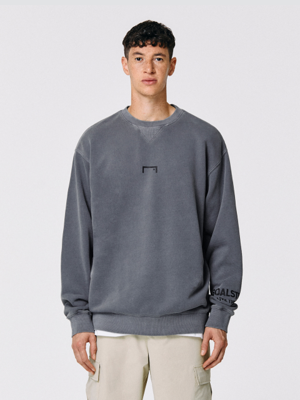 SMALL LOGO PIGMENT DYED SWEAT-CHARCOAL