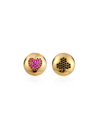 Heart ball earrings(QZ)