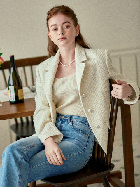 아우터 - 패브릭컬러지 (Fabricology) - Bella Tweed Single Jacket_Ivory