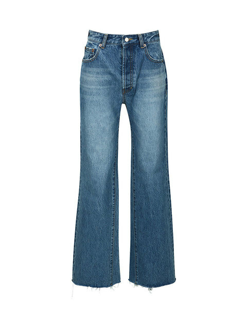 데님 - 와이씨에이치 (YCH) - RAW HEM STRAIGHT-LEG JEANS (BLUE)