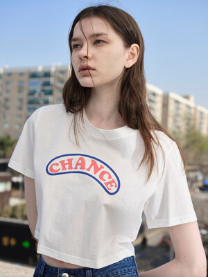 CHANCE Cropped Tee Shirt _White