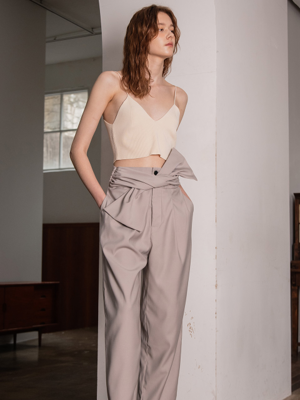 YY_Big ribbon high-waist pants