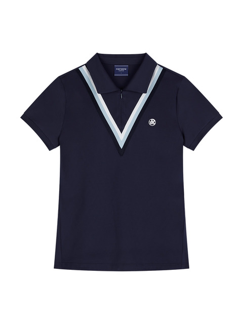 티셔츠,골프,스포츠웨어,골프 - 포트메인 (PORT MAYNE) - SHEVRON COLLAR T-SHIRT - NAVY