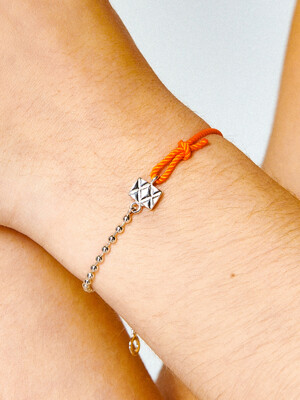 Motif Orange Cord Silver Bracelet Ib287 [Silver]