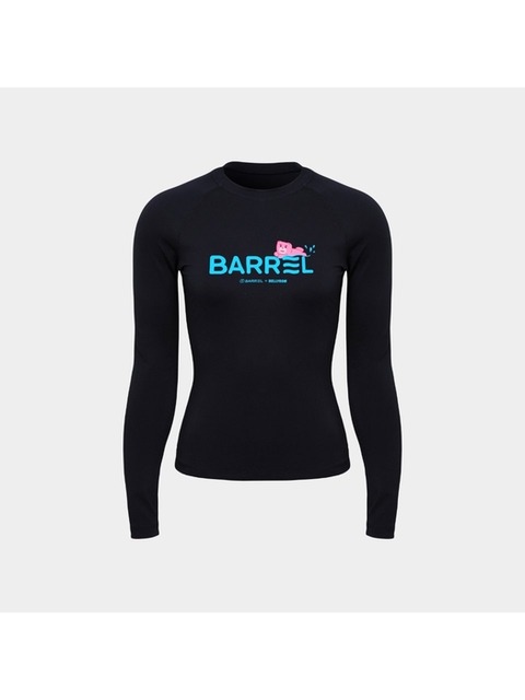 스윔웨어 - 배럴 (Barrel) - [배럴] 배럴X벨리곰 우먼 래쉬가드 블랙 (B3SWWRG099BLK)